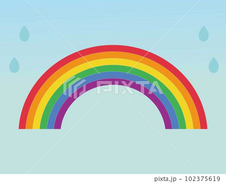 虹の空とグラデーションの背景。ベクターイラスト 虹の空とグラデーションの背景。ベクターイラスト 102375619