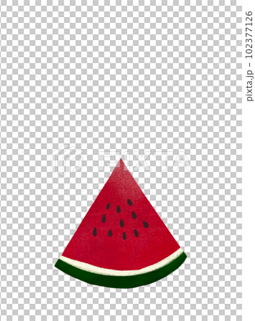 Collage illustration of a piece of watermelon, cutout watermelon illustration material, watermelon illustration material 102377126
