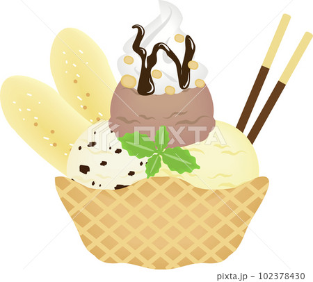 ワッフルボウルチョコバナナサンデー 102378430