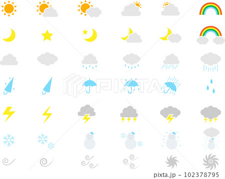 天気のカラーアイコンセット 102378795