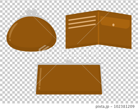 Set of 3 wallet icons Brown Set of 3 wallet icons Brown 102381209