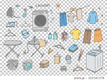 與洗衣相關的手繪插畫集(彩色) 與洗衣相關的手繪插畫集(彩色) 102381376