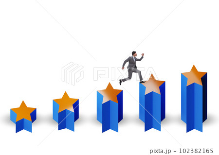 Concept of growing satisfaction levels with stars 102382165