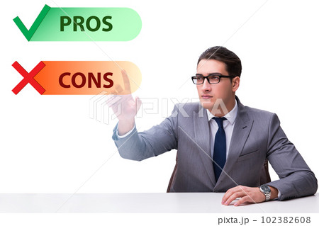 Concept of choosing pros and cons Concept of choosing pros and cons 102382608