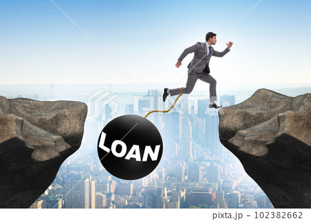 Debt and loan concept with businessman Debt and loan concept with businessman 102382662