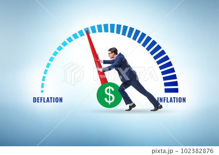 Inflation and deflation business concept 102382876