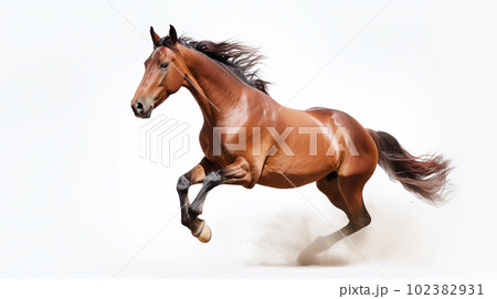 白背景の馬 茶 白背景の馬 茶 102382931