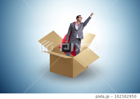 Think out of box concept with businessman Think out of box concept with businessman 102382950