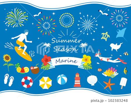 シンプルな夏のイラスト素材 102383248