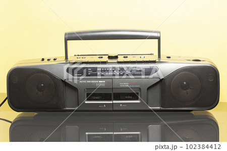 Retro ghetto radio boom box cassette recorder from 80s.. 102384412