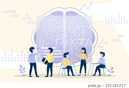 In the meeting, business people discuss and trend in artificial intelligence (AI) technology. In the meeting, business people discuss and trend in artificial intelligence (AI) technology. 102385227