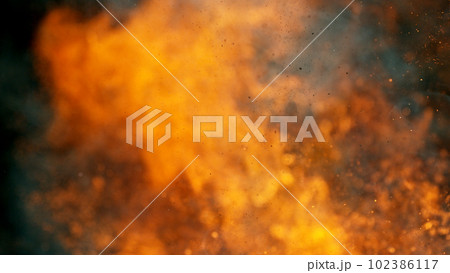 Fire on black background. Abstract 102386117