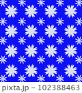 repeated white flowers on blue background flat pattern design 102388463