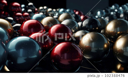 Background with a scattering of 3d balls on a plane Background with a scattering of 3d balls on a plane 102388476