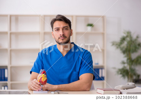 Young male doctor cardiologist working in the clinic 102388668