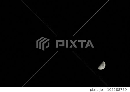 北杜市白州町、四月、月齢7.9上弦の月（位置：右下） 102388789