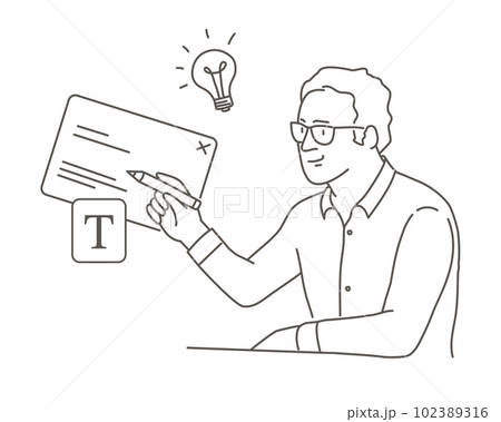 Man working, business presentation, marketing material. 102389316