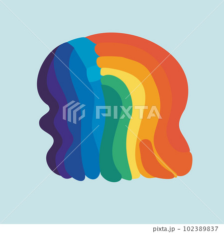 Rainbow LGBTQ Pride flag. Vector illustration of the Pride parade. LGBT community Rainbow LGBTQ Pride flag. Vector illustration of the Pride parade. LGBT community 102389837