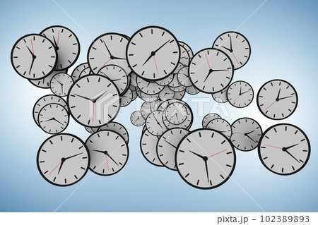 Time management concept with many clocks Time management concept with many clocks 102389893