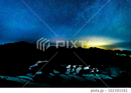 新潟 星峠の棚田 ~星空と水鏡の棚田~ 新潟 星峠の棚田 ~星空と水鏡の棚田~ 102391581