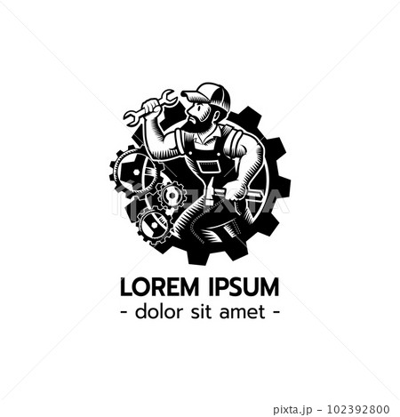 Mechanic Logo Character Vector Illustration Mechanic Logo Character Vector Illustration 102392800