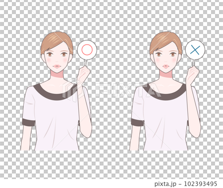 一個女人拿著一個圓圈和一個十字架的插圖集 102393495