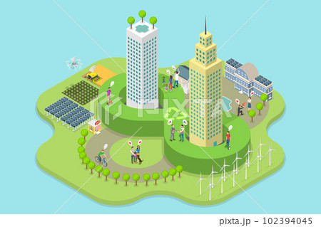 3D Isometric Flat Vector Conceptual Illustration of Green City 3D Isometric Flat Vector Conceptual Illustration of Green City 102394045
