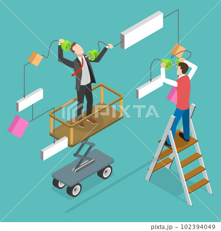 3D Isometric Flat Vector Conceptual Illustration of Flowchart 3D Isometric Flat Vector Conceptual Illustration of Flowchart 102394049