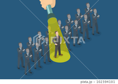 3D Isometric Flat Vector Conceptual Illustration of Candidate for Job Position 102394101