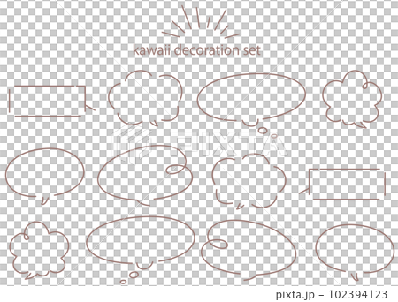 Set of text frames and decorations in soft colors, simple, hand-drawn 102394123