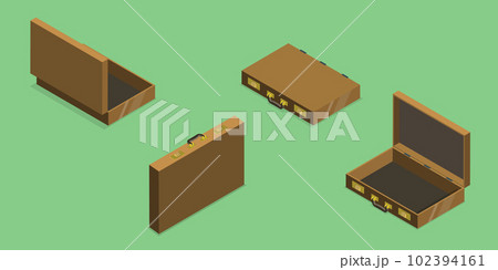 3D Isometric Flat Vector Set of Four Views of a Briefcase 3D Isometric Flat Vector Set of Four Views of a Briefcase 102394161