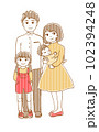 家族4人の全身イラスト 102394248