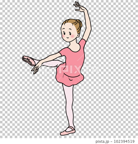 粉紅緊身衣練芭蕾的少女（態度） 102394519