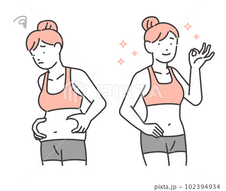 ダイエットに成功した女性のベクターイラスト素材/美容/ボディケア ダイエットに成功した女性のベクターイラスト素材/美容/ボディケア 102394934