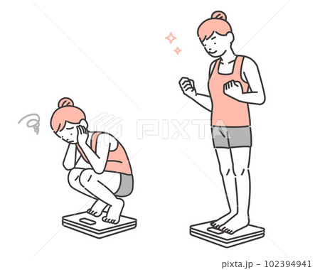 ダイエットに成功した女性のベクターイラスト素材／美容／ボディケア 102394941