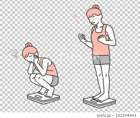 成功節食/美容/身體護理的女性矢量圖素材 成功節食/美容/身體護理的女性矢量圖素材 102394941