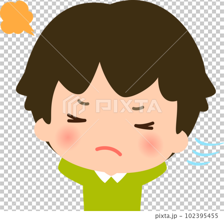 すねてそっぽを向く男の子 すねてそっぽを向く男の子 102395455