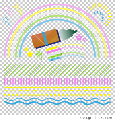 黒板とチョーク レインボー 102395486
