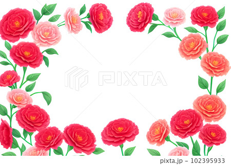カーネーション, バラ, 母の日, 花, フレーム, 素材, 背景, ギフト, 感謝, プレゼント, 102395933
