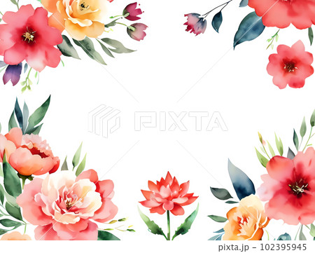 カーネーション, バラ, 母の日, 花, フレーム, 素材, 背景, ギフト, 感謝, プレゼント, 102395945