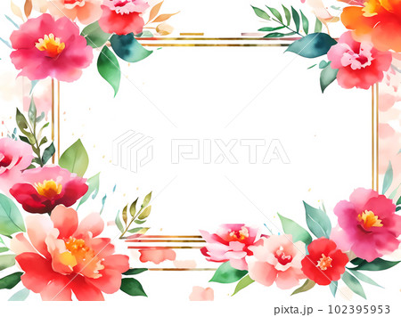 カーネーション,バラ,母の日,花,フレーム,素材,背景,ギフト,感謝,プレゼント,母,母親,花束, 102395953