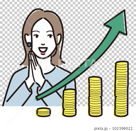 Money operation and a woman who rejoices Money operation and a woman who rejoices 102396022