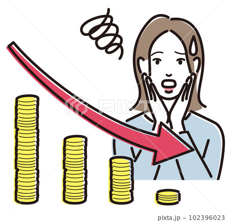 お金の損失に嘆く女性 102396023
