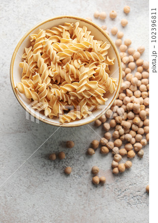 Chickpea bean fusilli pasta 102396811