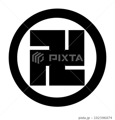 羽柴秀吉の家臣 蜂須賀小六の家紋 丸に万字 羽柴秀吉の家臣 蜂須賀小六の家紋 丸に万字 102396874