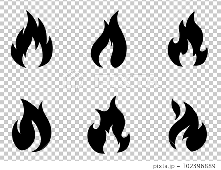 Set of burning flame design icons 102396889