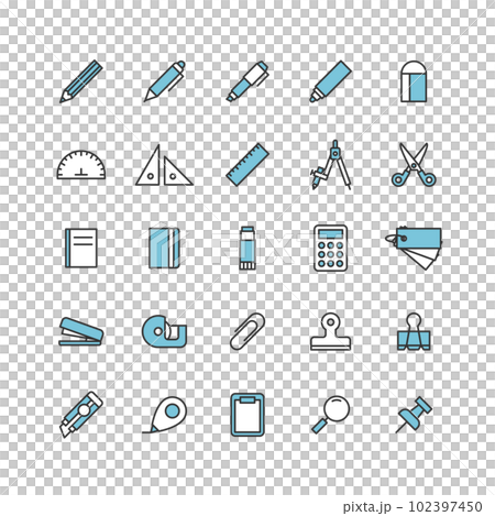 stationery color icon set stationery color icon set 102397450