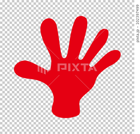 Hand sign to spread your hands _ red solid Hand sign to spread your hands _ red solid 102397499