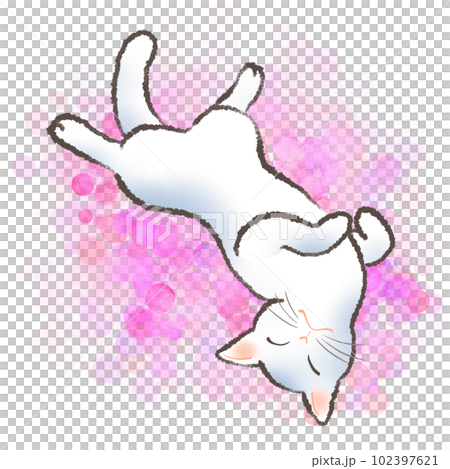 Simple illustration of a cute cat 102397621