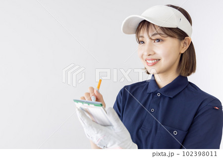 ゴルフ　女性　スコアカード 102398011